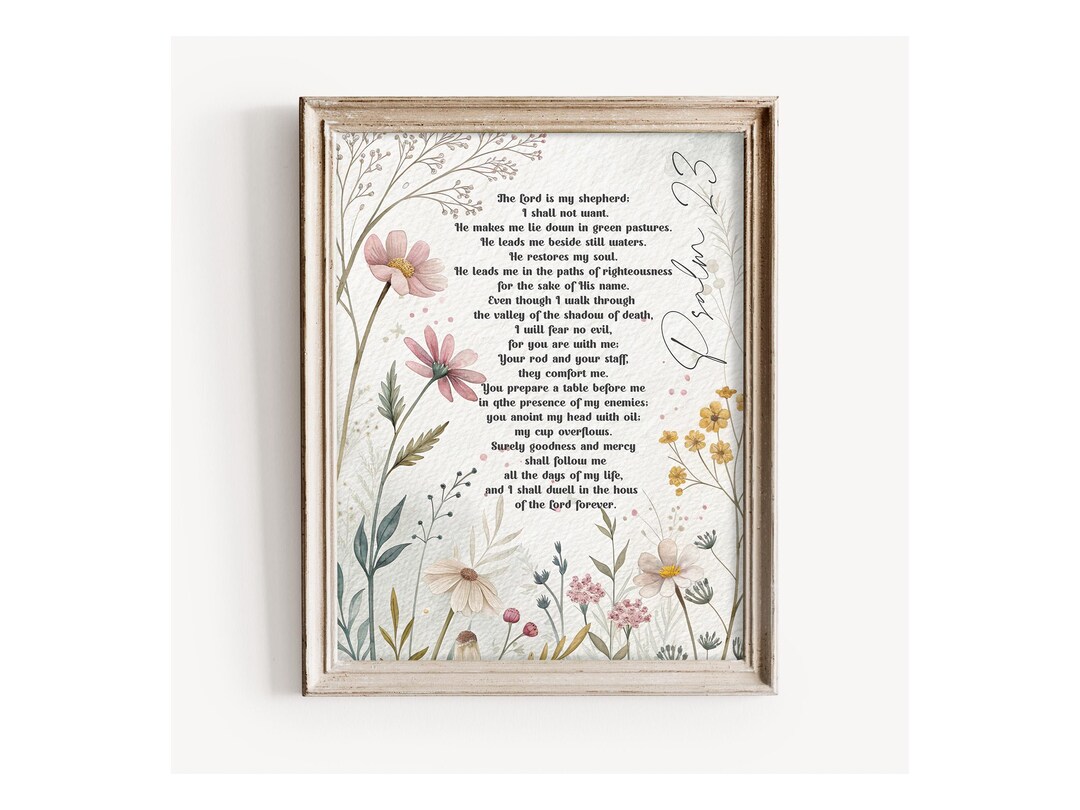 Psalm 23 the Lord is My Shepherd, Christian Nursery Bible Girl, Bible ...