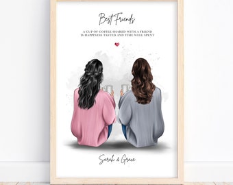 9 Best Friends Print Personalized Gifts for Her Friend Poster 