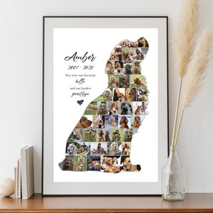 Custom Spaniel Photo Collage, Dog Lover Gift, Pet Memorial Gift, Pet Loss, Personalise with your Digital Photos