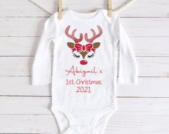 Baby Clothes & Onesie 6-24 Months Babys First Christmas 2019 Jana with Tree Red Convertible
