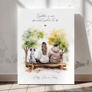 Personalised Family Portrait with Pet | Custom Artwork for Couples, Families, and Pet Lovers | Perfect Gift for Anniversaries and Birthdays