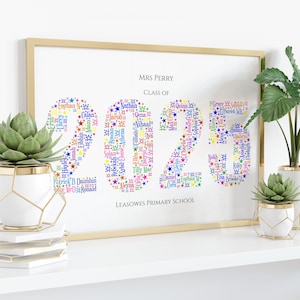 Regalo personalizado para egresados de la clase de 2025, regalo para profesores, asistentes de enseñanza, directores, alumnos y arte mural de recuerdo de fin de curso.