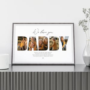 Impresión de collage de fotos personalizado para papá / Regalo personalizado para el Día del Padre de los niños / Regalo para el Día del Padre para él / Regalo de cumpleaños para papá