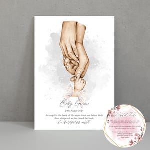 Family holding hands print, Angel Baby, Miscarriage, Memorial, Baby Loss, Mother and Baby Gift, Stillborn, Funeral keepsake - Digital copy