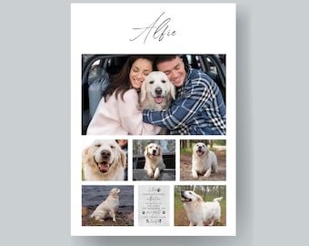 Pet Photo Collage Print, Pet loss, Memorial, Dog Photo Collage Poster, Pet bereavement gift, Pet keepsake, Cat, Dog, Horse, Rabbit