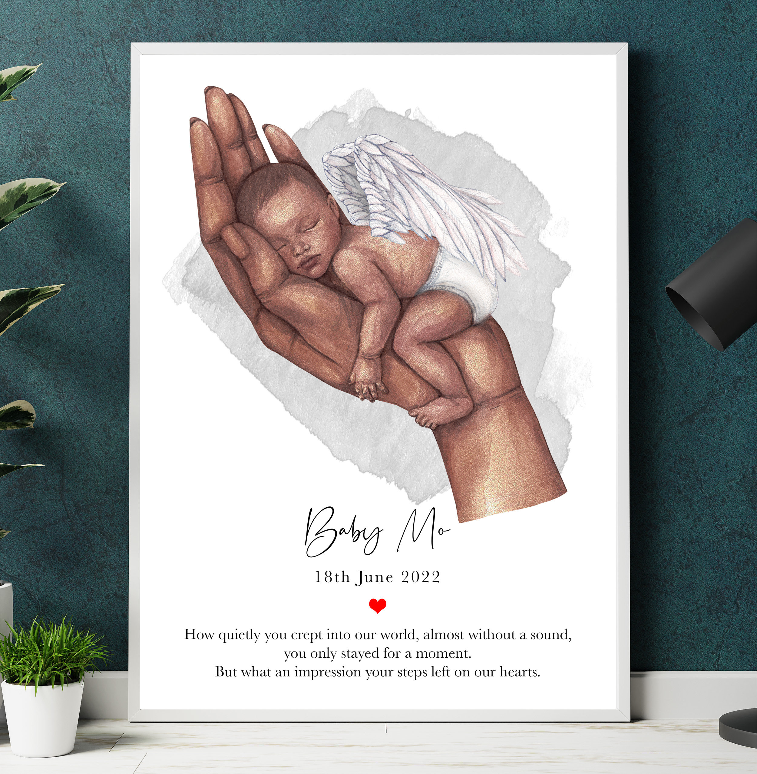 Angel Baby Print Personalised Miscarriage Memorial