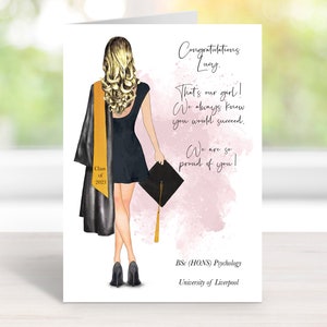 Personalised Graduation Card, Greeting Card, Class of 2024, Grad, University, Congratulations,  Card for Daughter, Granddaughter