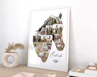 Personalized Horse Photo Collage: Pet Memorial Gift