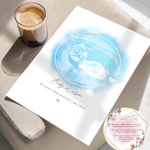 Digital Personalised Baby Scan Print | Ultrasound Photo Gift | Baby Announcement Wall Art | Nursery Decor | Baby Shower Keepsake