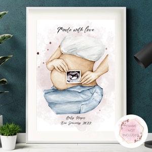Pregnancy Scan Print, Pregnant Mum Gift, Baby Scan Photo, Baby Shower ...