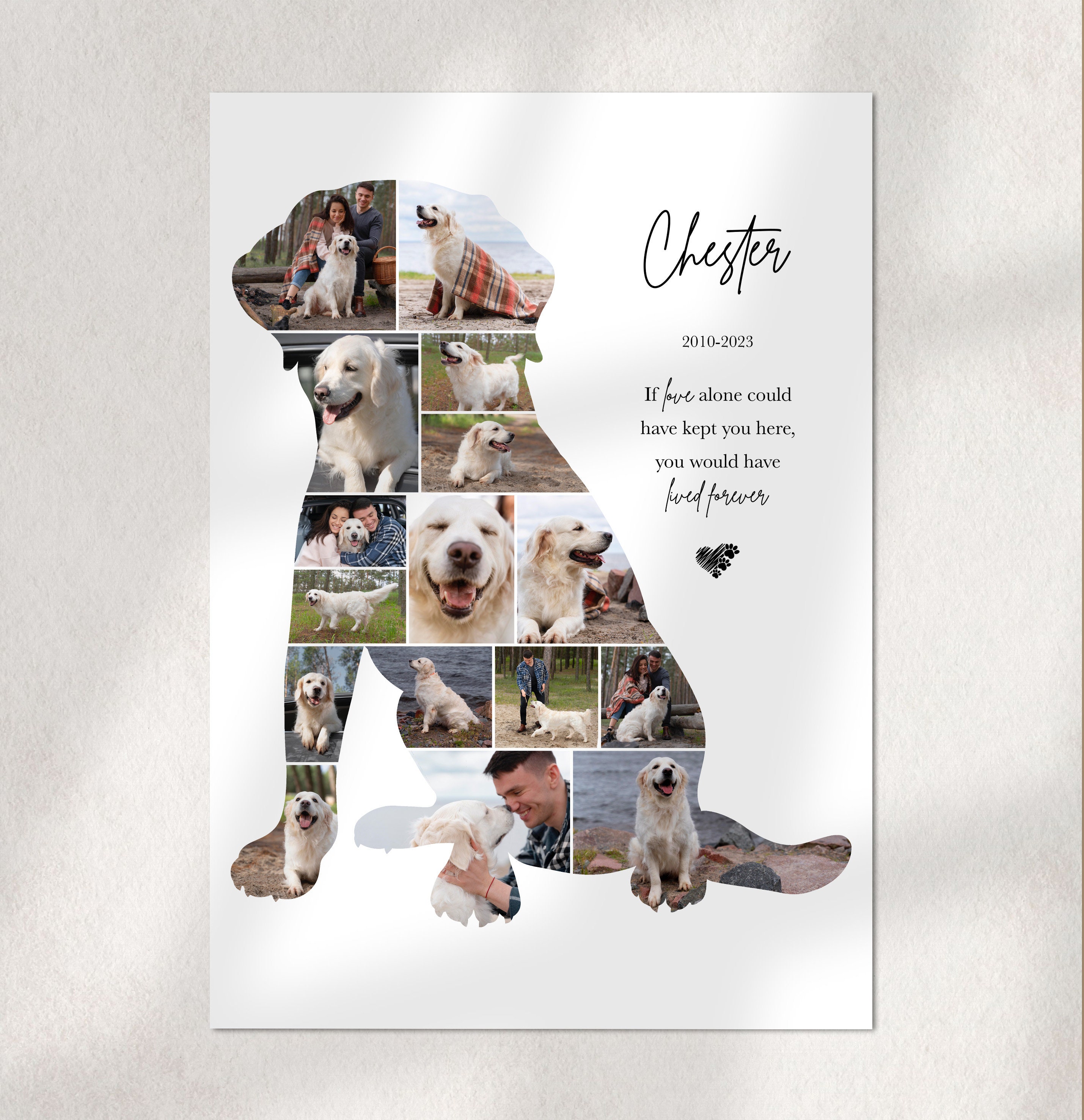 Custom Dog Photo Collage Print: Pet Memorial Gift - Etsy