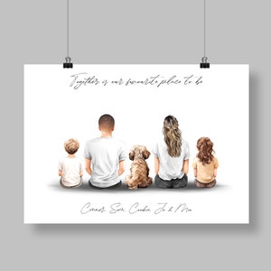 Family and Pet Print, Dog Mum and Dad Print, Dog Family Print, Pet Print, Dog Fur Family, Dog Gifts, Pet and Owner picture, Dog lover gift