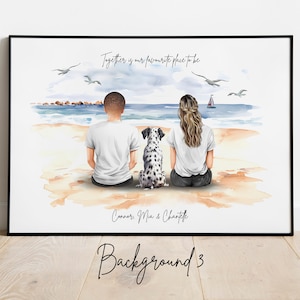 Personalised Couple with Dog Print, Dog Mum and Dad Print, Dog Family Print, Pet Print, Dog Fur Family, Dog Gifts, Pet and Owner picture