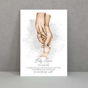 Family holding hands print, Angel Baby, Miscarriage, Memorial, Baby Angel, Baby Loss, Mother and Baby Gift, Stillborn, Funeral keepsake
