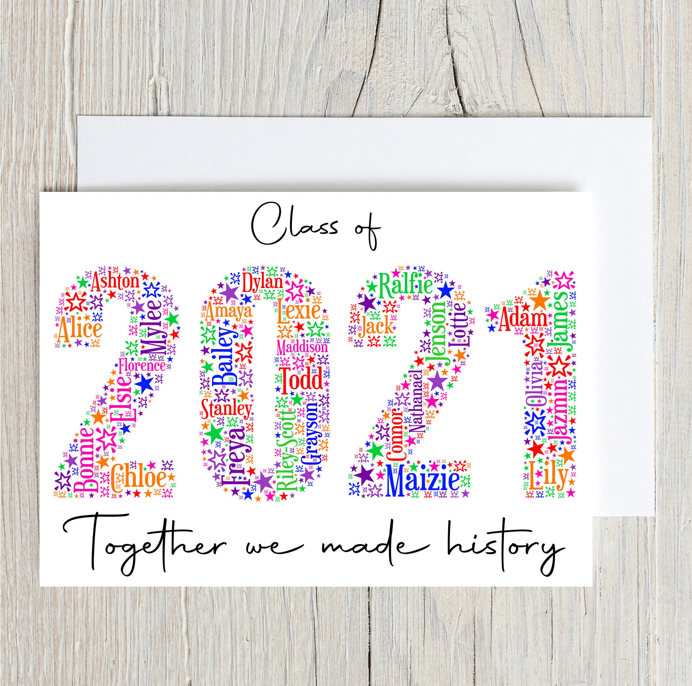 School Leavers Card Class of 2021 Word Art Teaching Etsy