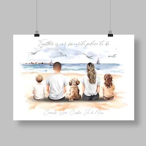 Family and Pet Print, Dog Mum and Dad Print, Dog Family Print, Pet Print, Dog Fur Family, Dog Gifts, Pet and Owner picture, Dog lover gift