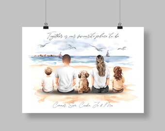 Family and Pet Print, Dog Mum and Dad Print, Dog Family Print, Pet Print, Dog Fur Family, Dog Gifts, Pet and Owner picture, Dog lover gift