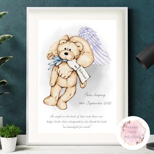 Angel Baby Personalised Print, Miscarriage Memorial, Miscarriage Memories, Baby Angel, Baby Loss, Baby Angel Gifts, Stillborn