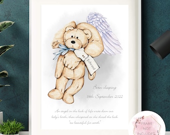 Angel Baby Personalised Print, Miscarriage Memorial, Miscarriage Memories, Baby Angel, Baby Loss, Baby Angel Gifts, Stillborn