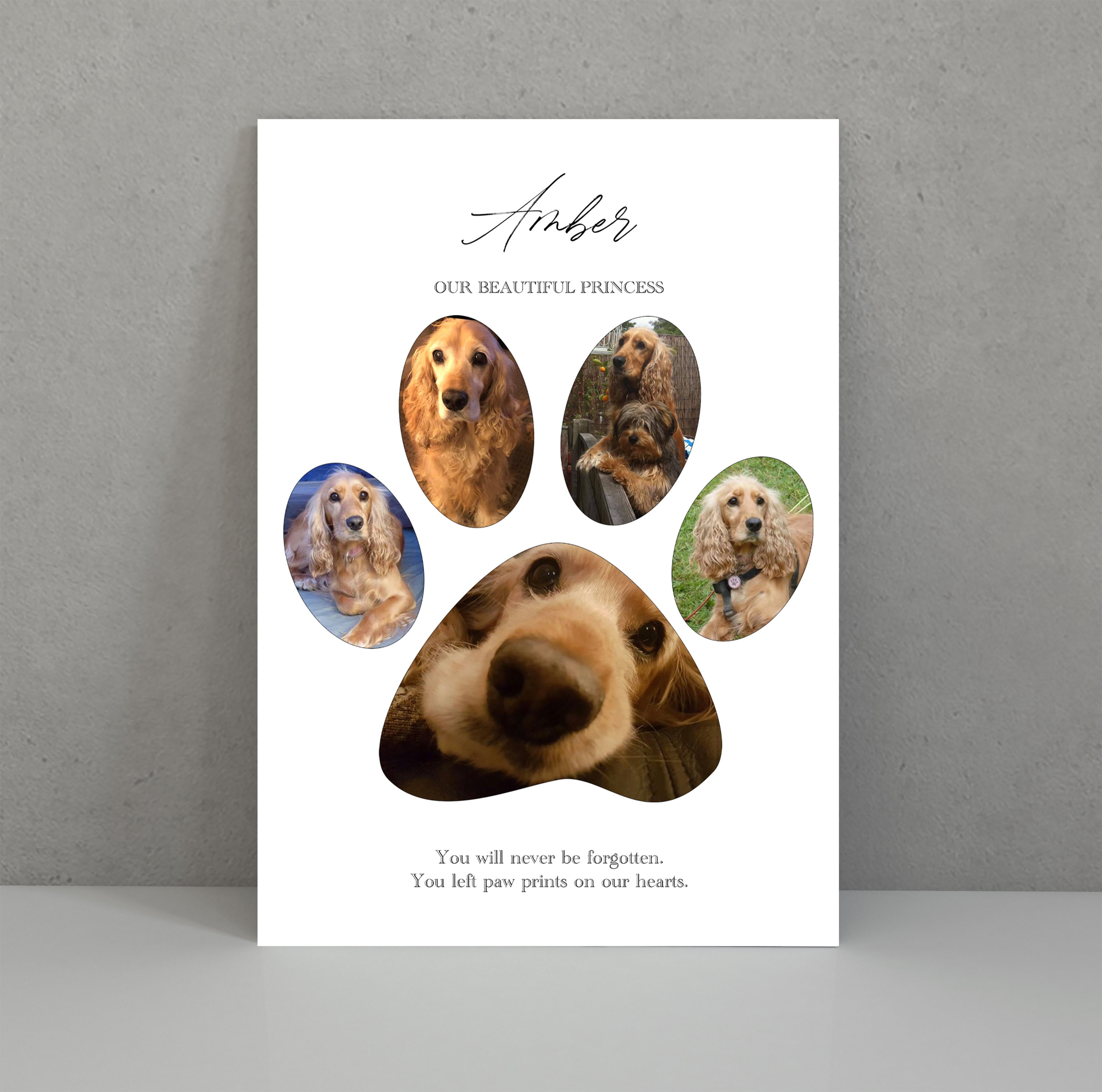 Personalized Paw Print Photo Collage: Pet Memorial Gift - Etsy