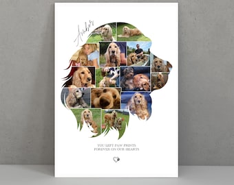 Colagem de fotos de Spaniel: presente personalizado em memória de animal de estimação