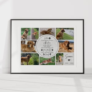 Pet Memorial Photo Collage Print, Pet loss, Pet memorial, Pet Paw Photo Collage, Pet bereavement gift, Pet keepsake, Cat, Dog, Horse, Rabbit