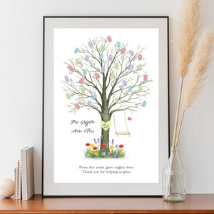 Personalised Teacher Fingerprint Tree, Class of 2023 School Leavers Gift, Teacher gift, TA, Headteacher, Pupils, End of year gift,