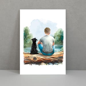 Homme personnalisé avec impression de chien, animal de compagnie et propriétaire, cadeau d'anniversaire pour homme, cadeau de la part d'un chien pour la Saint-Valentin, père de chien, fête des pères, petit ami mari
