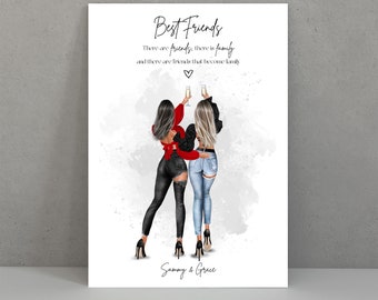 Friendship Print, Best Friend Gift, Friendship, Birthday Gift, Sister, Bestie, Christmas Gift for Friends, Birthday Present for her