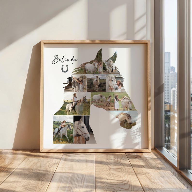 Personalised Horse Photo Collage Print | Custom Horse Lover Gift ...