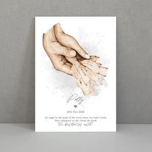 Impresión personalizada de ángel bebé, recuerdo de familia de 6, aborto espontáneo, cartel conmemorativo, ángel bebé, pérdida de niños, regalo para padres, VERSIÓN DIGITAL