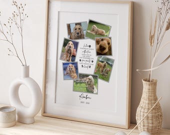 Personalised Dog Memorial Print | Pet Loss Gift | Pet Remembrance Photo Collage | Rainbow Bridge | Pet Sympathy Gift | Dog Memory Frame