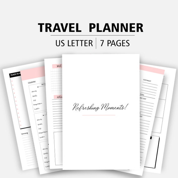 Travel Planner Us Letter With Cute Inserts For Packing To Do Etsy