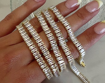 Bracelet de demoiselle d'honneur Bracelet de tennis en cristal d'or pour les bijoux de fête de mariée Cadeaux Faveurs de mariage Bracelets en cristal d'or