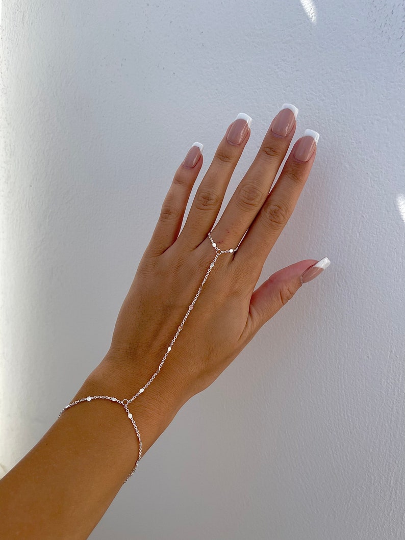 Chaîne de main en or, chaîne de main délicate plaquée or 18 carats Chaîne de main en or, chaîne de main/bracelet en or image 3
