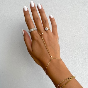 Chaîne de main en or, chaîne de main délicate plaquée or 18 carats Chaîne de main en or, chaîne de main/bracelet en or image 8