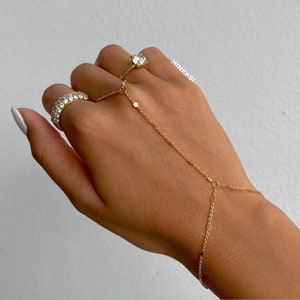 Chaîne de main en or, chaîne de main délicate plaquée or 18 carats Chaîne de main en or, chaîne de main/bracelet en or image 9
