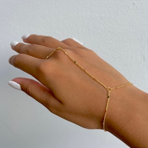 Chaîne de main en or, chaîne de main délicate plaquée or 18 carats Chaîne de main en or, chaîne de main/bracelet en or image 10
