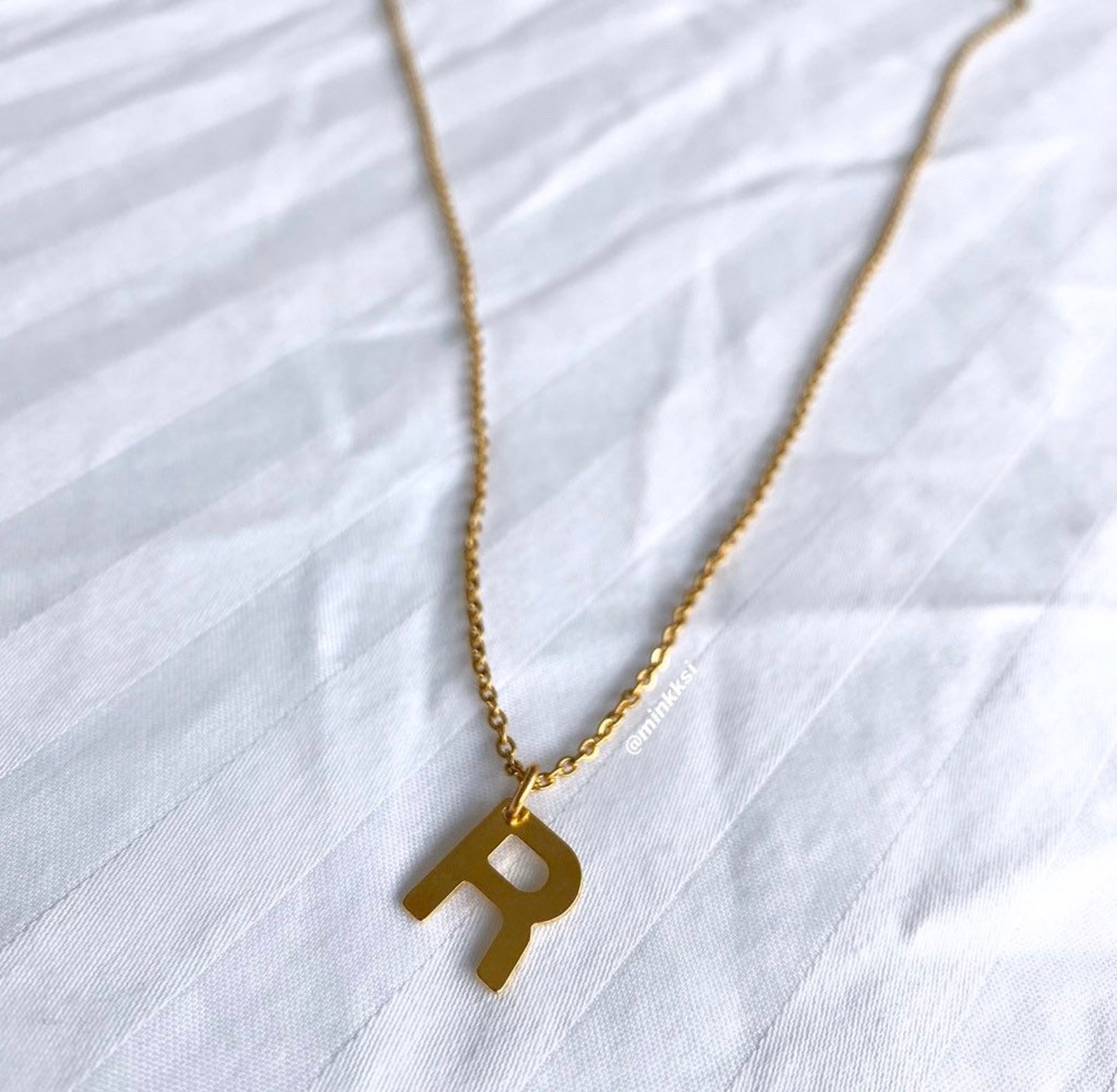 Collar inicial / oro collar inicial de acero inoxidable de Etsy