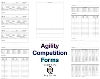 Dog Agility Competition Trial Forms - Printable PDFs - General Forms Can Be Used For Any Venues Including AKC UKI USDAA Cpe Nadac Tdaa Ukc