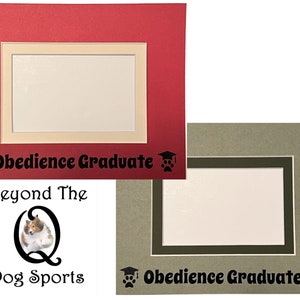 Obedience Graduate Photo Mat for Frame Multiple Colors Dog Training