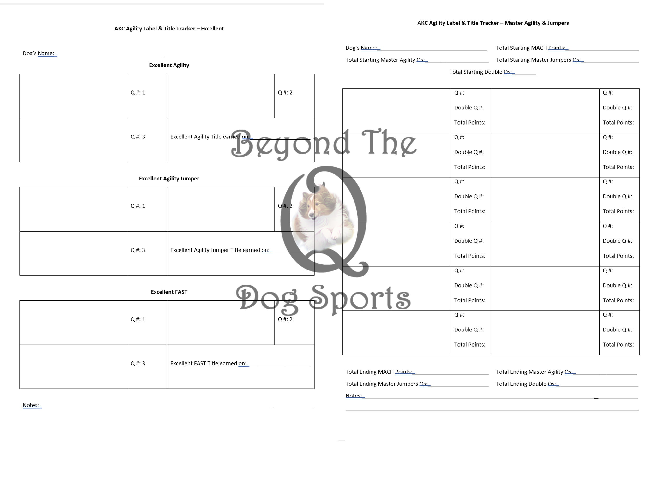 Akc agility top title tracker
