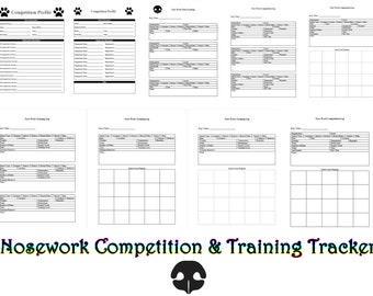 Nose Work Scent Work Printable General Competition Dog Training Forms Log Title Tracking PDF Instant Download AKC CPE Nacsw