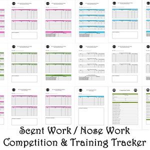 Blue AKC Scent Work Printable Competition Dog Training Forms Log Title Tracking Nose Work PDF Instant Download **BONUS**