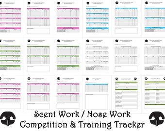 Blue AKC Scent Work Printable Competition Dog Training Forms Log Title Tracking Nose Work PDF Instant Download **BONUS**