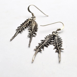 Handmade Silver Thistle Earrings, Lightweight Dainty Gift, Jewelry Inspired by Nature, Spiky Plant as Protective Shield to negative energies