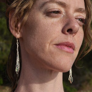 Handcrafted Sterling Silver Labradorite Dangle Earrings, Boho Statement Jewelry