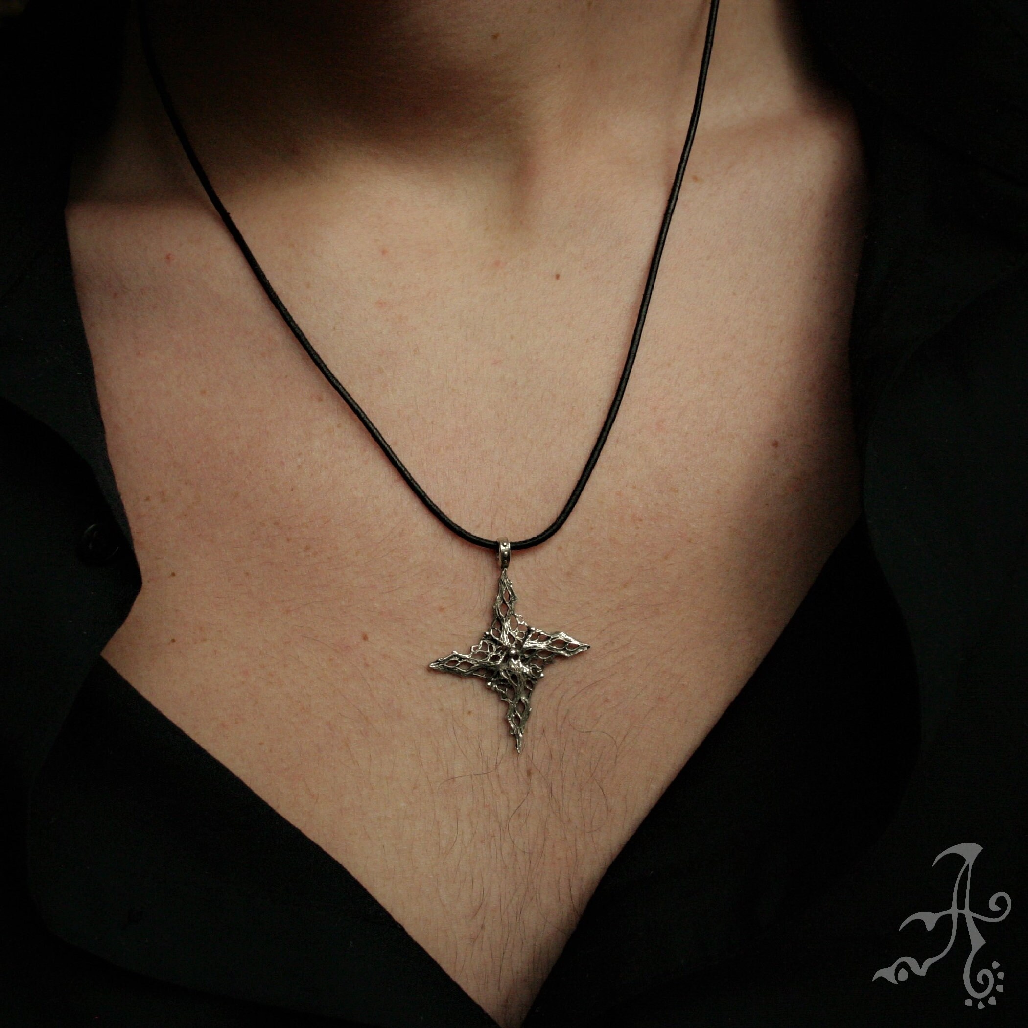 【即日発送】 Celestial Pendant Handmade Silver Sterling Star, Point Four シルバー