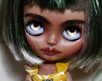 ERIKA. Painted body. Piercing Custom Blythe doll. Unique hand made doll, 1/6 tbl ooak