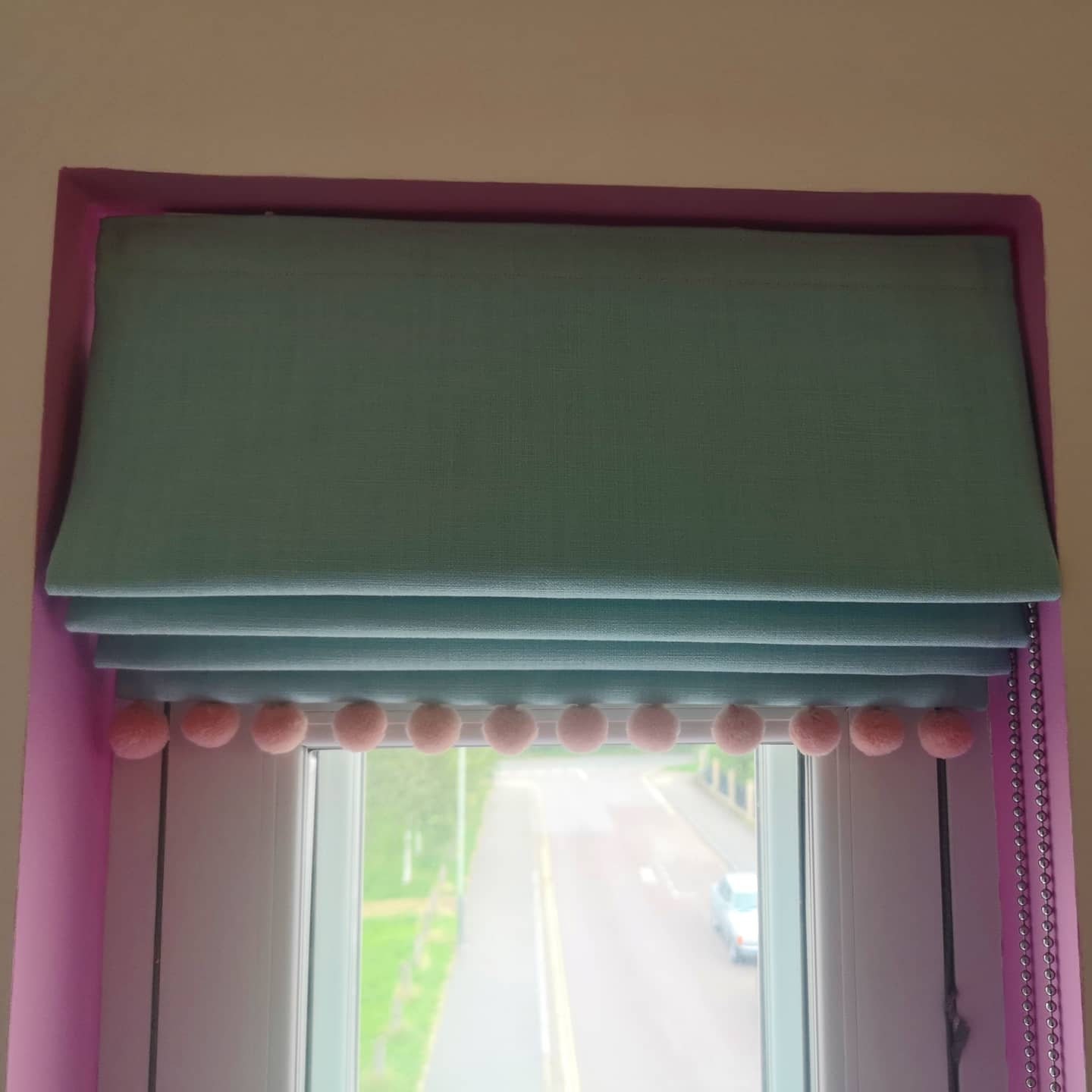 Pom pom trim roman blinds Etsy